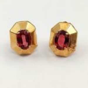 14k gold garnet earrings